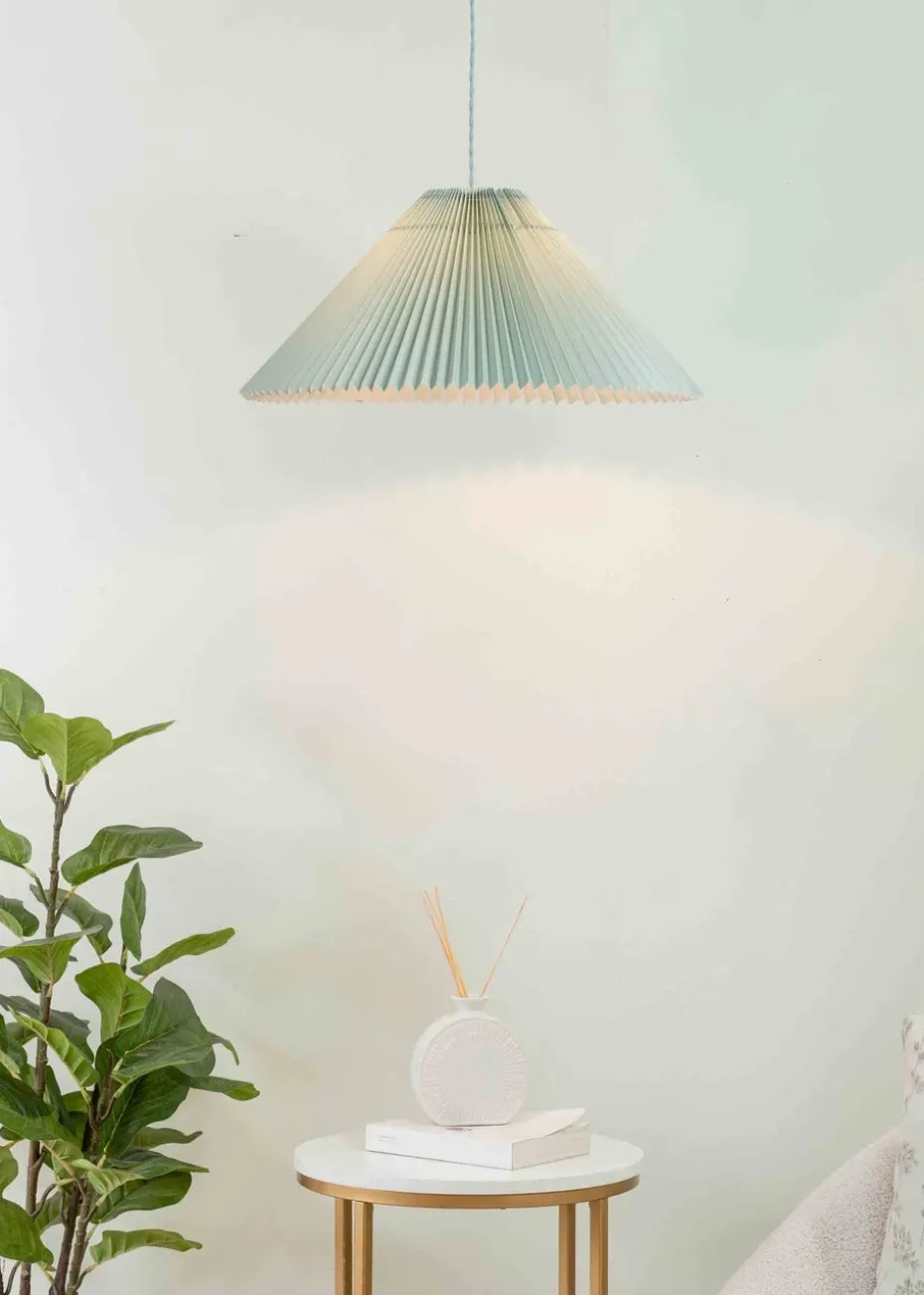 ValueLights Akira Blue Pendant Light with Blue Tapered Shade (113cm x 53cm x 53cm)