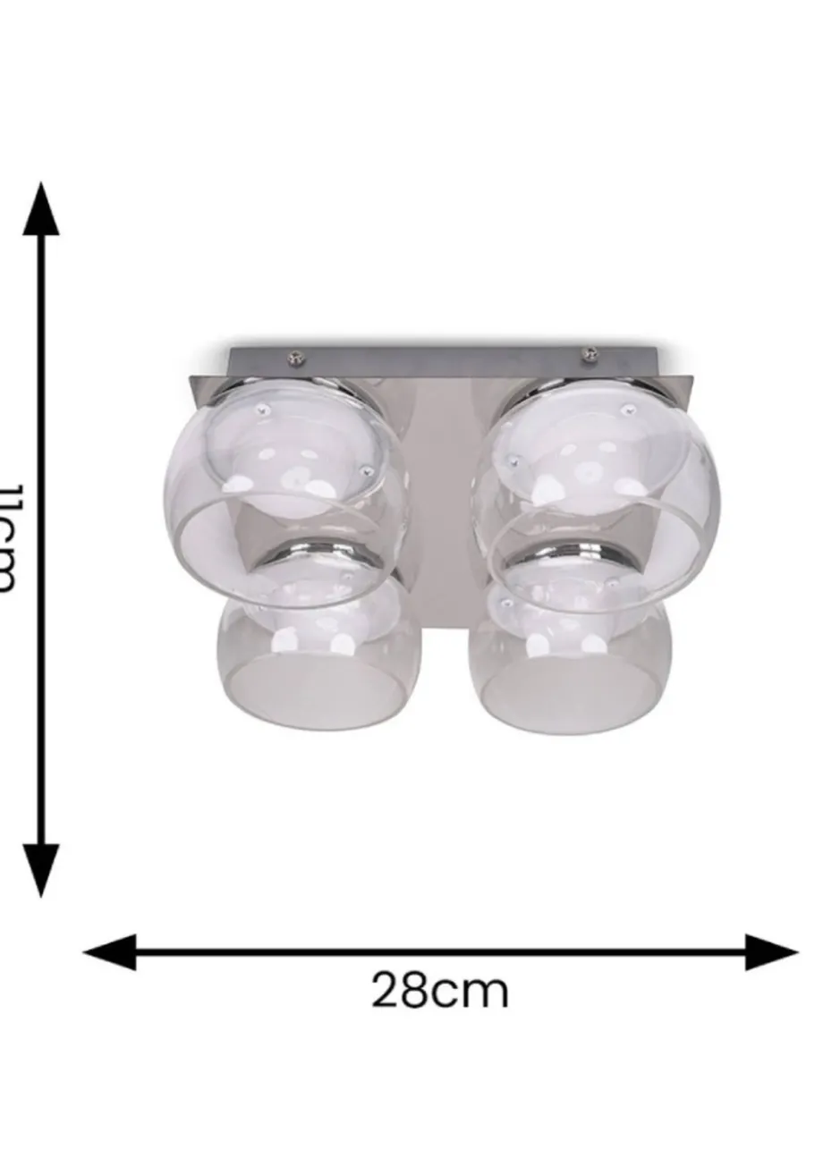 ValueLights Alissa Brushed Gold Flush Light with Clear Dome Shade Integrated LED