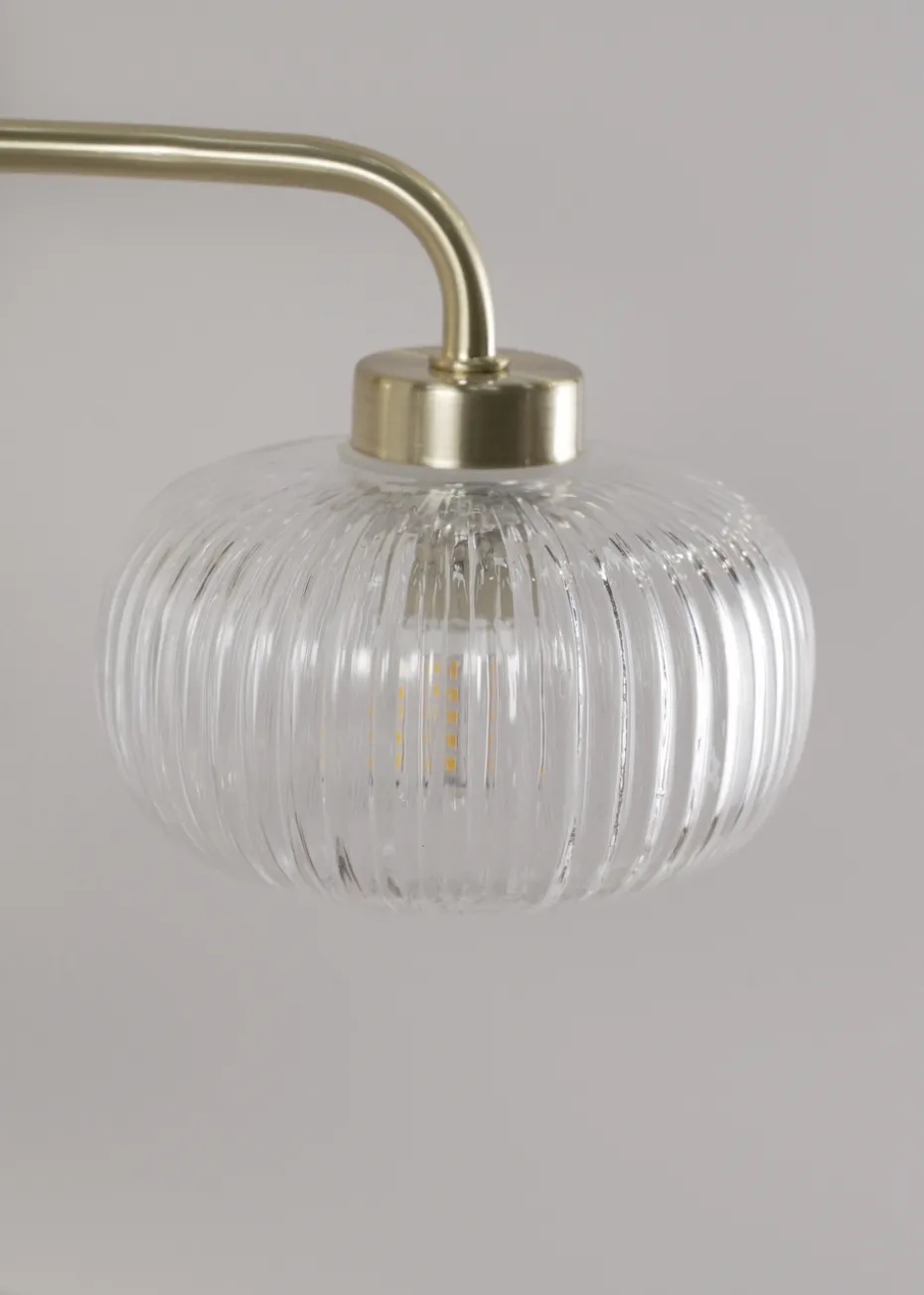 ValueLights Amaia Gold Wall Light with Clear Globe Shade