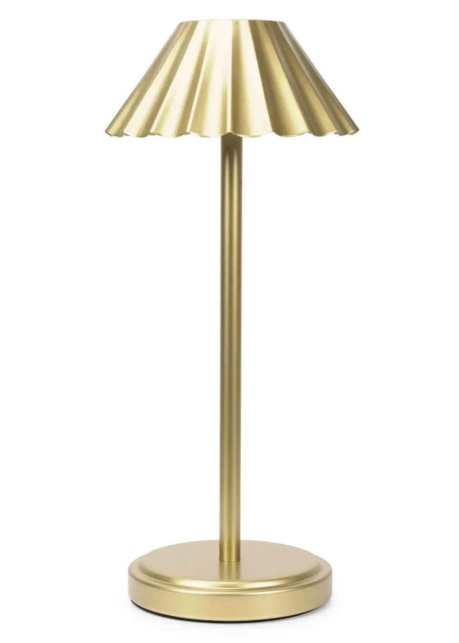ValueLights Avery Dimmable Gold Table Lamp with Gold Shade Integrated LED