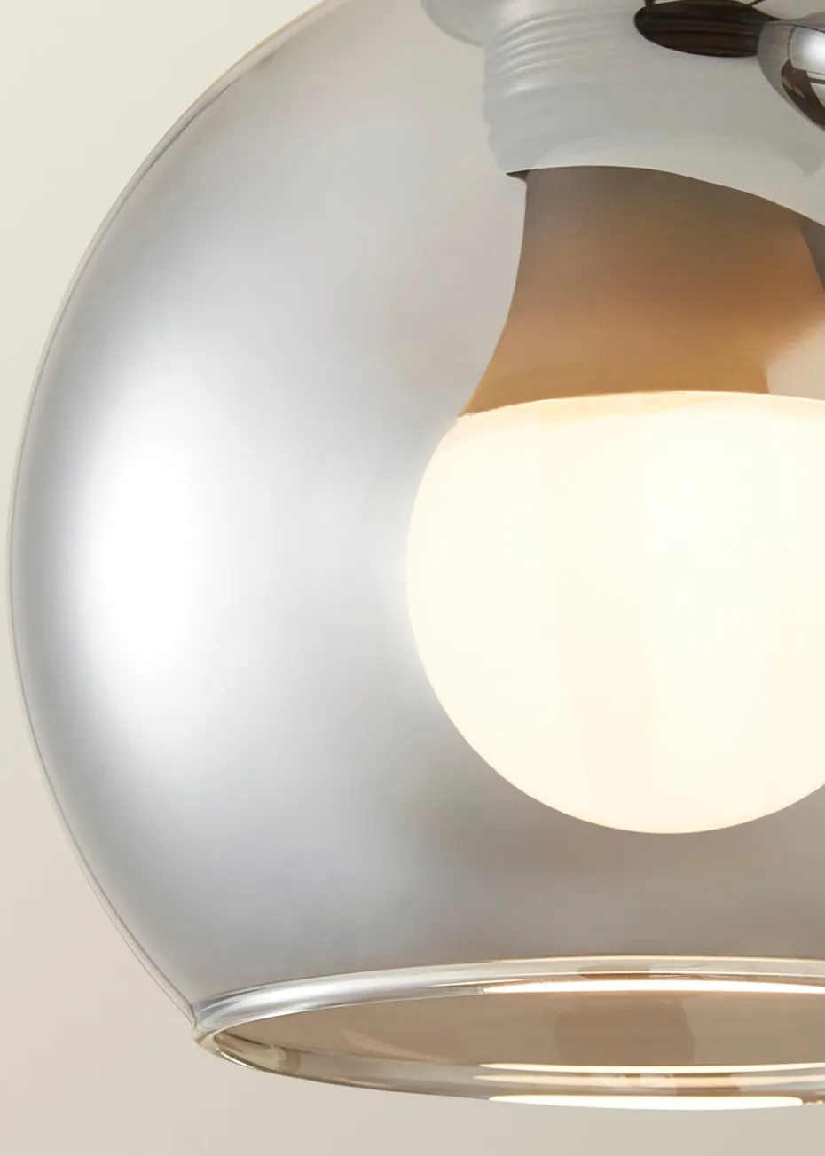 ValueLights Bellamy Smoked Glass Globe 3 Drop Cluster Matte Black Ceiling Pendant Light