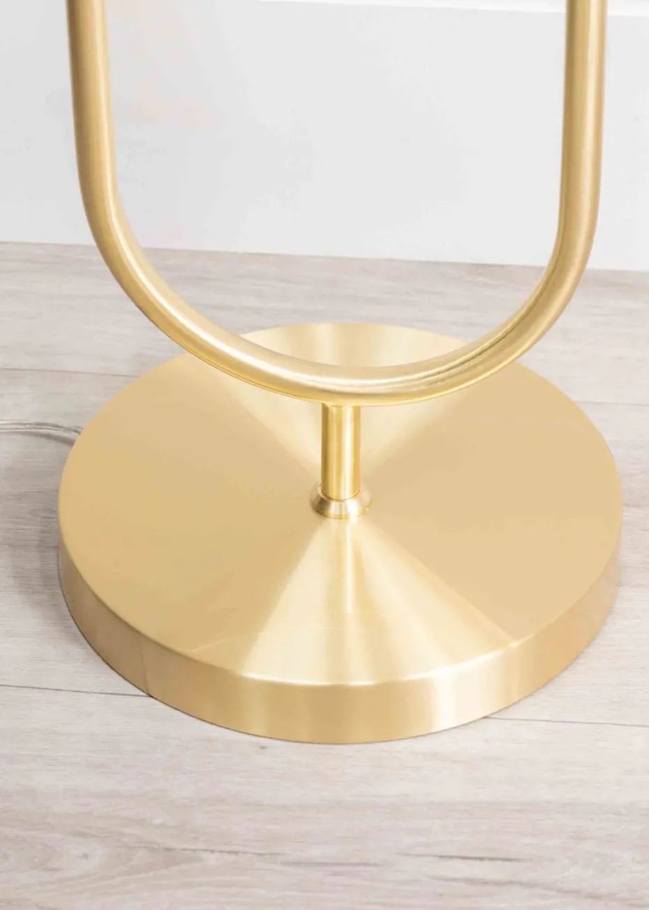 ValueLights Chessy Gold Floor Lamp with Globe Shade (153cm x 32cm x 23cm)