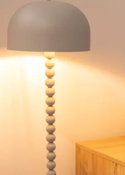 ValueLights Clement Grey Floor Lamp (145cm x 33cm)