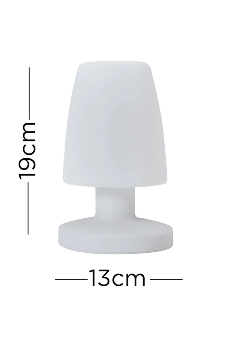 ValueLights Doji IP44 Colour Changing Rechargeable Mushroom Table Lamp Light