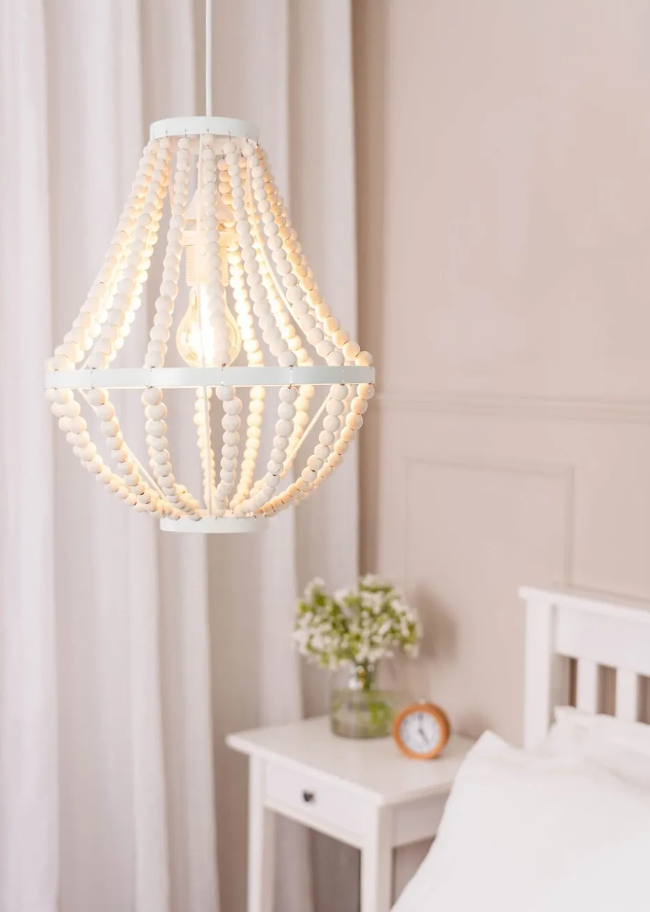 ValueLights Elodie Beaded Easy Fit Chandelier Shade (36.5cm x 30cm x 30cm)