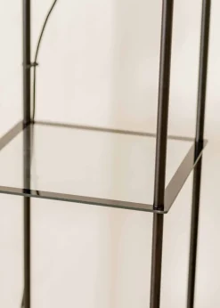 ValueLights Gobie Black Floor Lamp with Clear Drum Shade (169cm x 30cm x 30cm)
