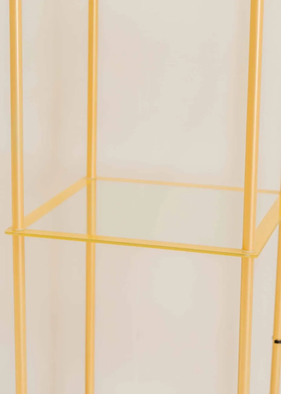 ValueLights Gobie Gold Floor Lamp with Gold Drum Shade (169cm x 30cm x 30cm)
