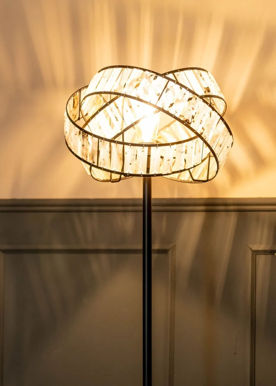 ValueLights Hudson Grey Metal Floor Lamp (159cm x 36.5cm x 36.5cm)