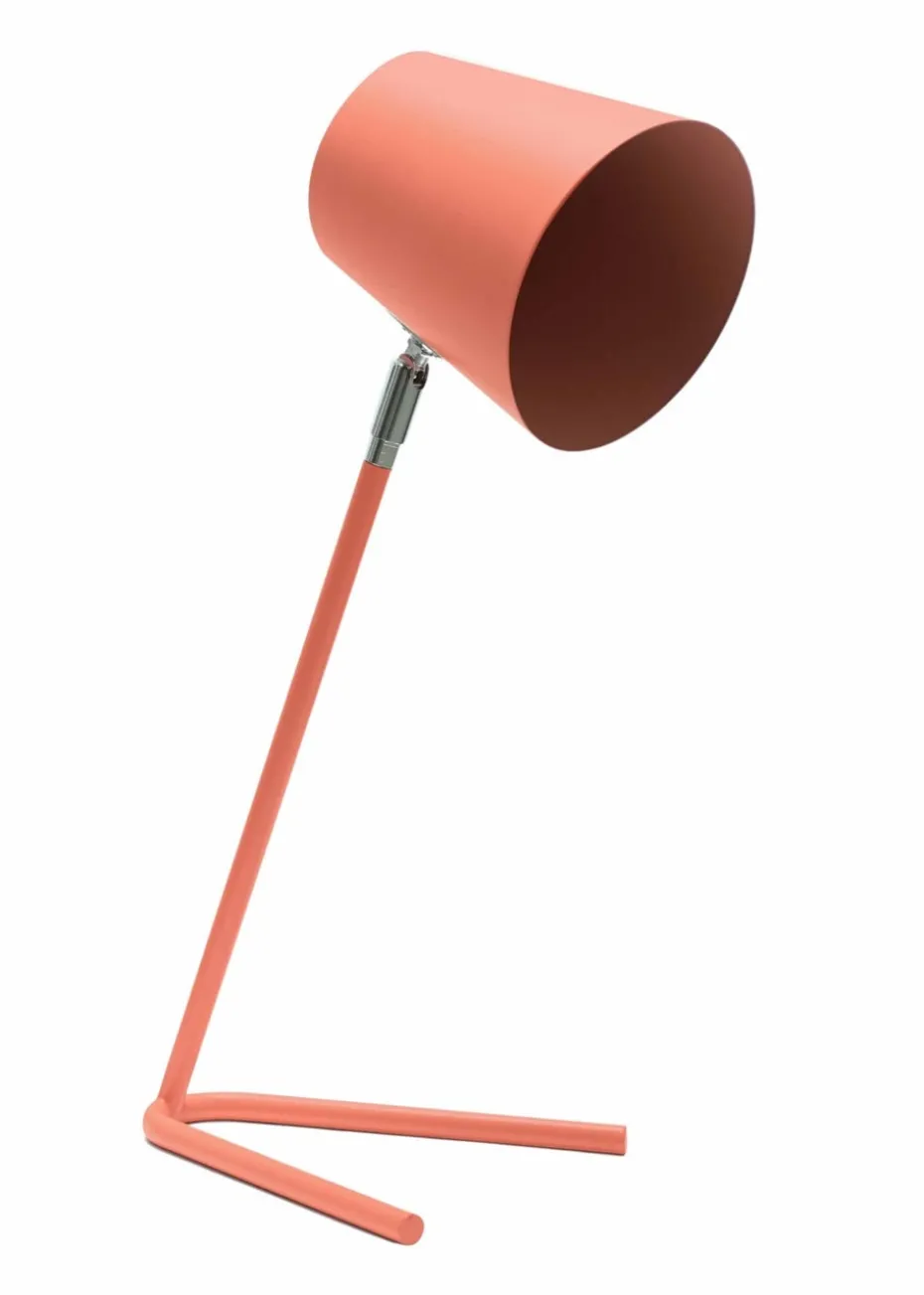 ValueLights Lark Pink Table Lamp with Pink Tapered Shade (41cm x 18.5cm x 15cm)