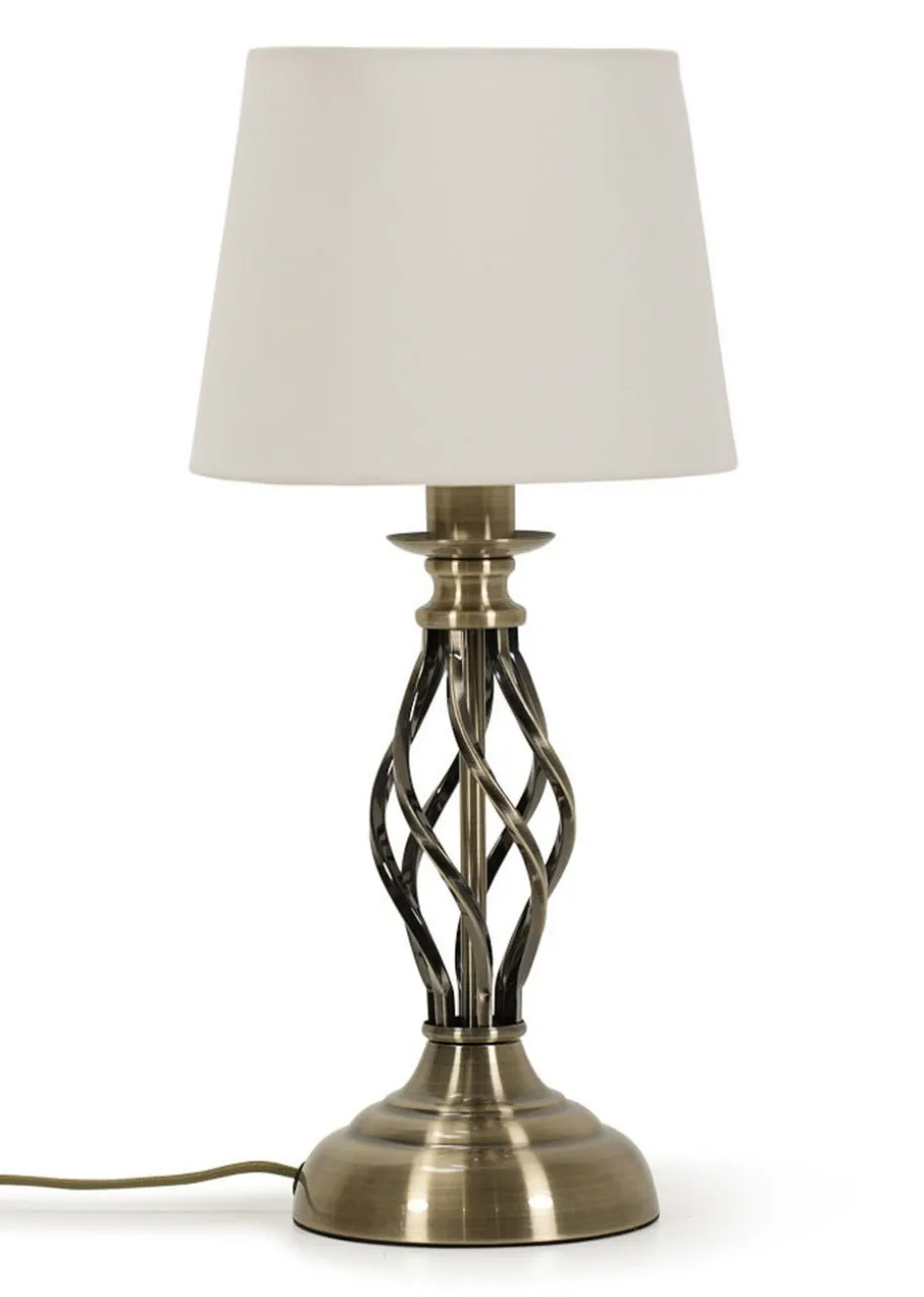 ValueLights Memphis Antique Brass Table Lamp (41cm x 19cm x 19cm)