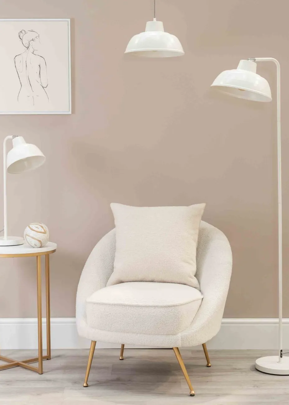 ValueLights Morris Matte White Pendant Light with White Dome Shade