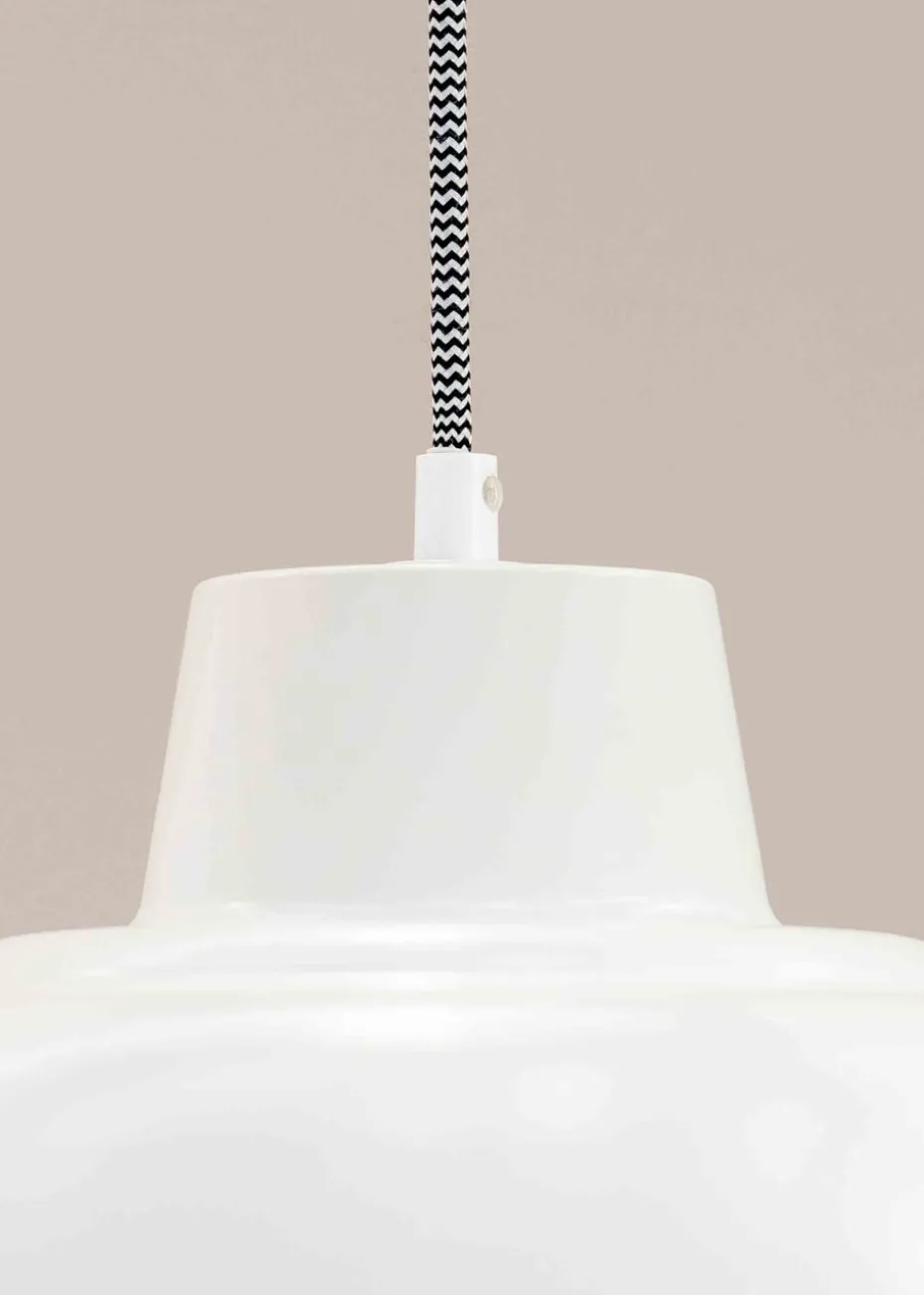 ValueLights Morris Matte White Pendant Light with White Dome Shade