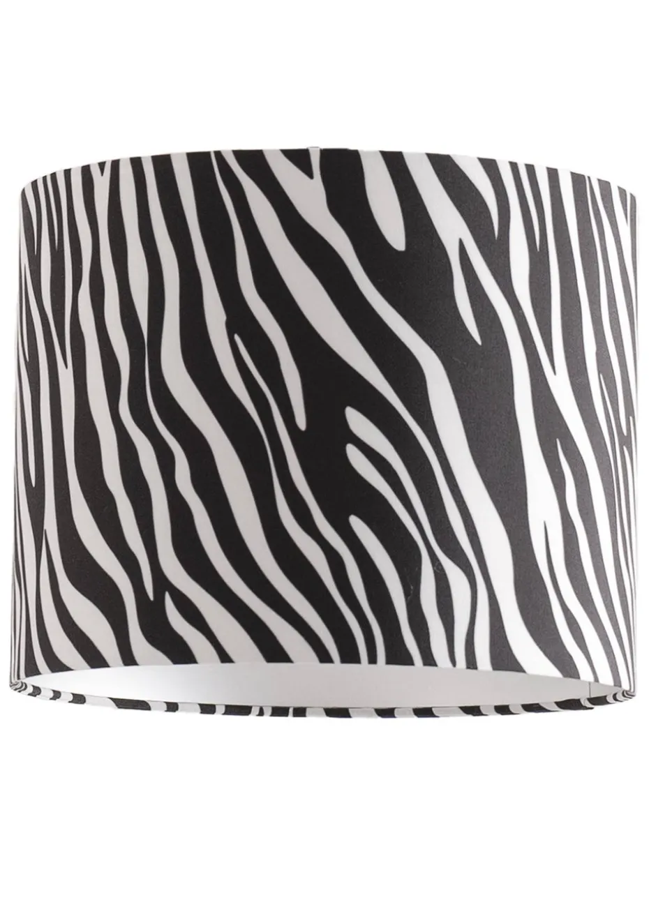 ValueLights Oasis Zebra Print Fabric with Inner Drum Ceiling Lamp Shade