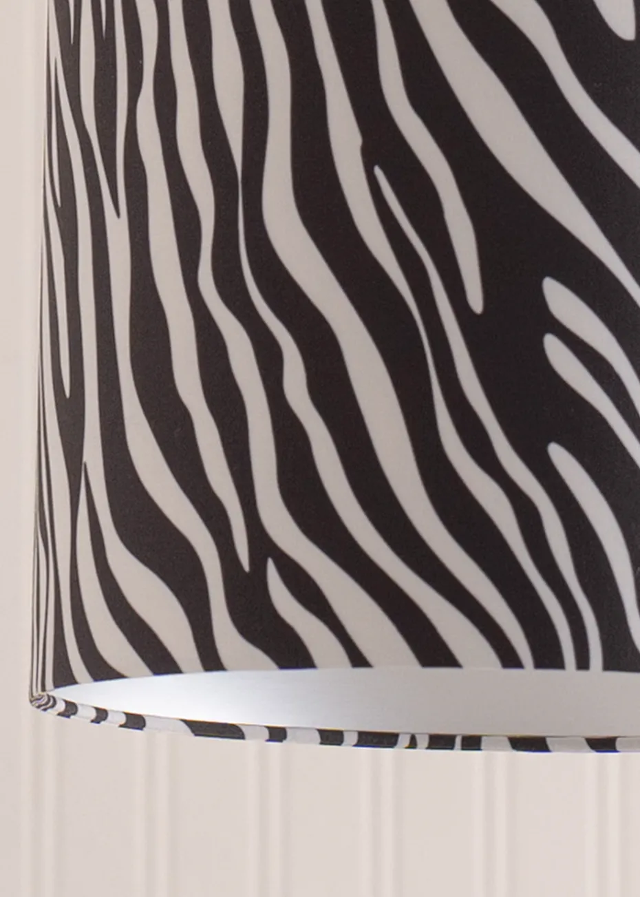 ValueLights Oasis Zebra Print Fabric with Inner Drum Ceiling Lamp Shade