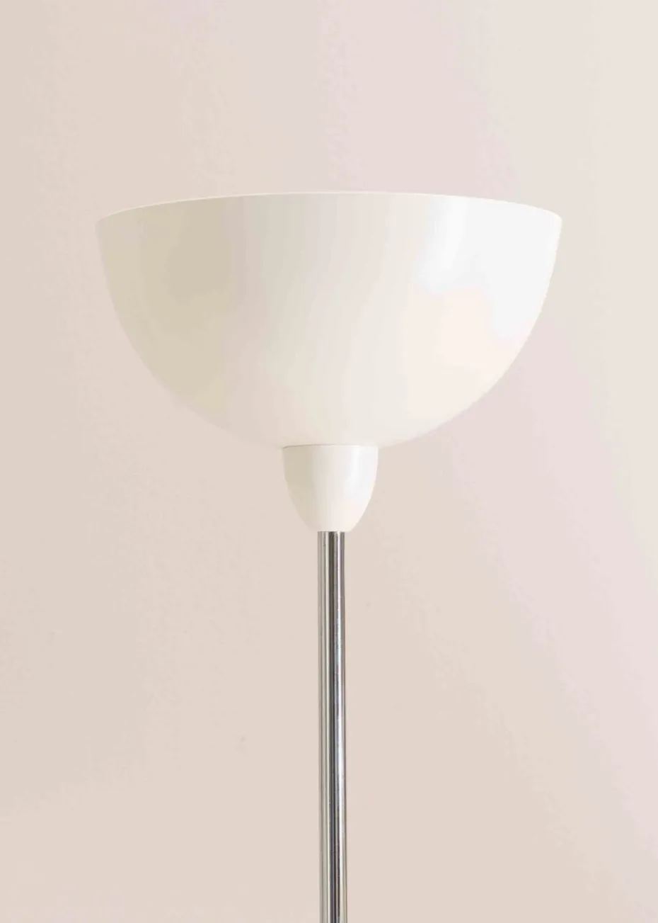ValueLights Orion Matte White Floor Lamp with White Shade (181cm x 46cm x 25cm)