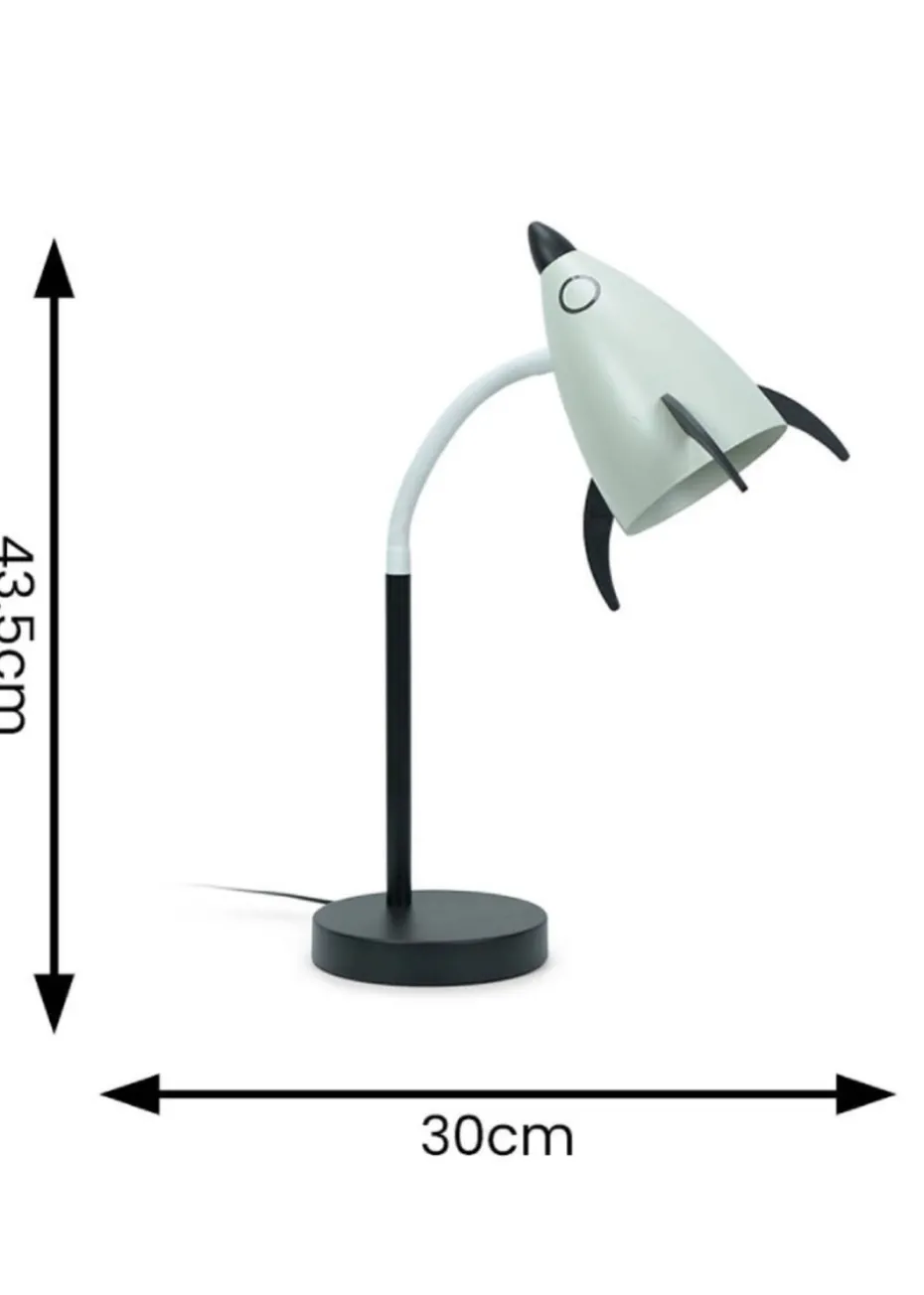 ValueLights Rocket Blue Table Lamp with Tapered Shade