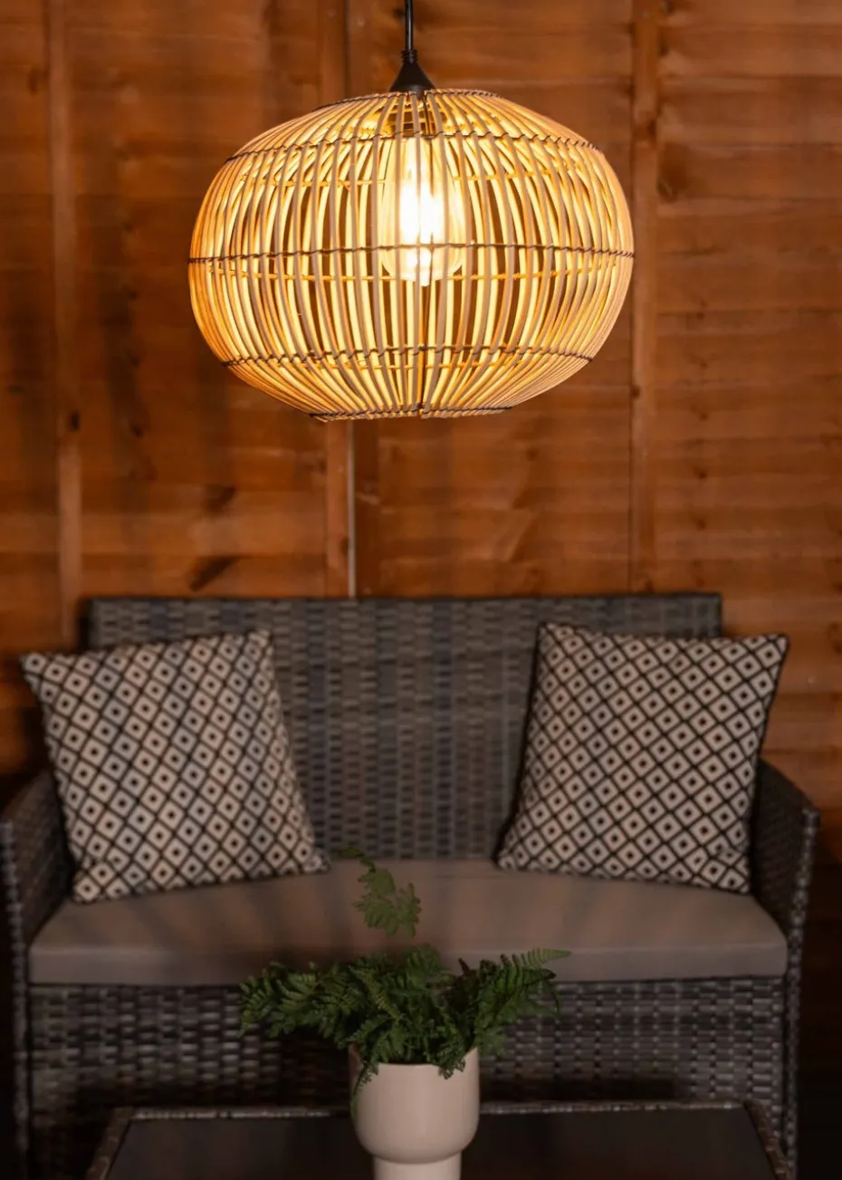 ValueLights Solar Bamboo Pendant Light With Integrated LED's (110.5cm x 32cm x 32cm)
