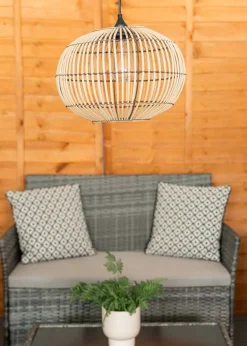 ValueLights Solar Bamboo Pendant Light With Integrated LED's (110.5cm x 32cm x 32cm)