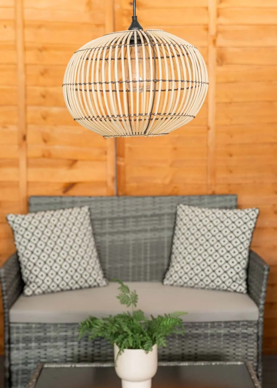 ValueLights Solar Bamboo Pendant Light With Integrated LED's (110.5cm x 32cm x 32cm)