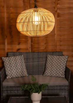ValueLights Solar Bamboo Pendant Light With Integrated LED's (110.5cm x 32cm x 32cm)