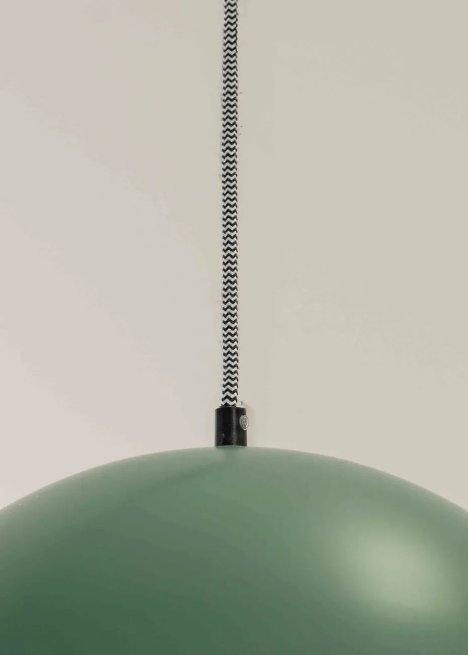 ValueLights Stassi Matte Green Pendant Light with Green Dome Shade