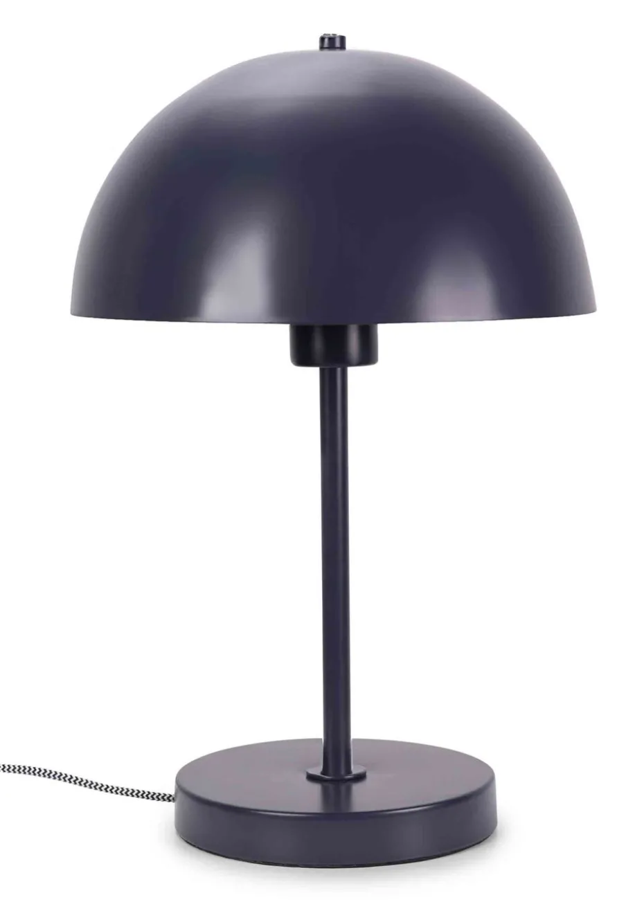 ValueLights Stassi Matte Blue Table Lamp with Blue Dome Shade