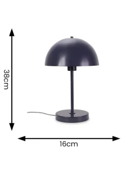 ValueLights Stassi Matte Blue Table Lamp with Blue Dome Shade