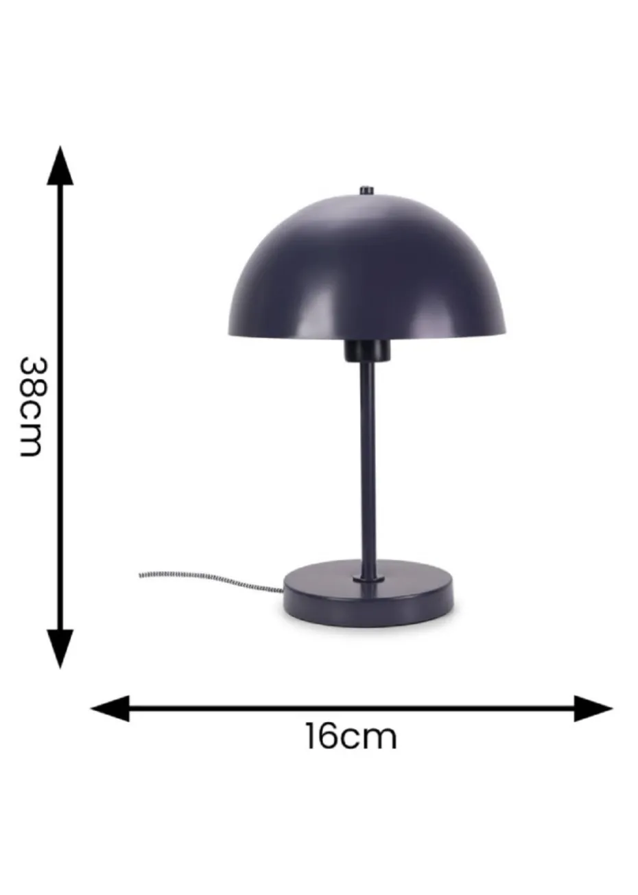 ValueLights Stassi Matte Blue Table Lamp with Blue Dome Shade