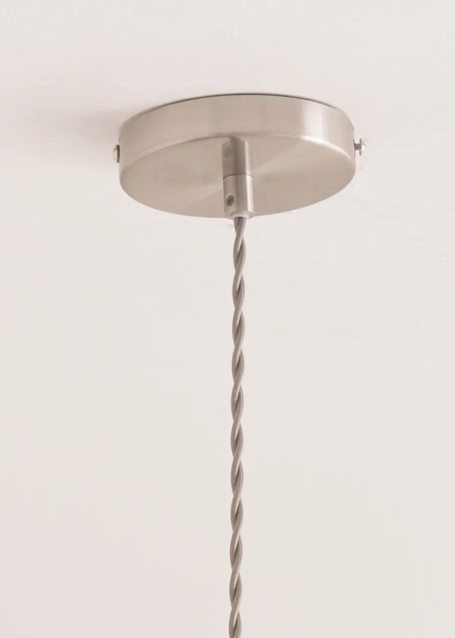 ValueLights Susie Glass Lantern Lamp Shade Brushed Chrome Single Ceiling Pendant Light