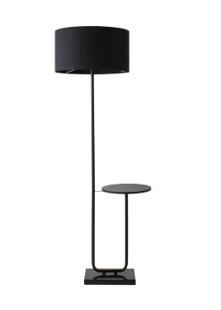 ValueLights Tavel Matt Black Floor Lamp Black Shade (132.5cm x 14cm x 35cm)