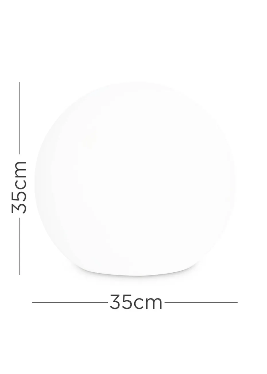 ValueLights Toka IP44 Colour Changing Rechargeable Garden Ball Light with Remote Control (35cm)