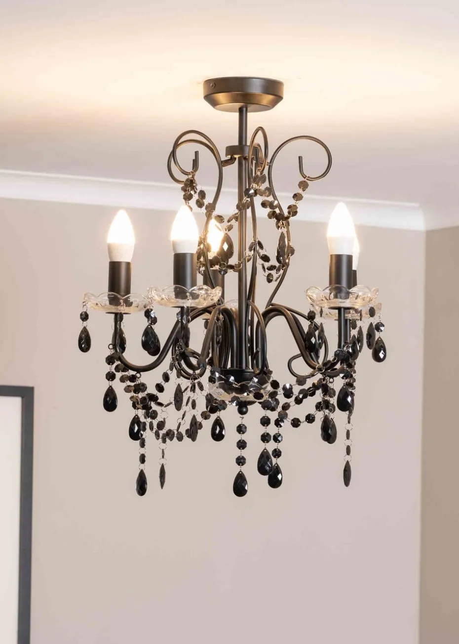 ValueLights Viscount Black Pendant Light (57cm x 45cm x 45cm)