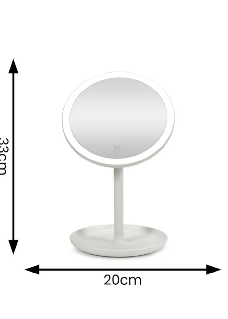 ValueLights White LED Make Up Mirror Bluetooth Speaker (33cm x 20cm x 18cm)