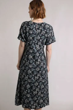 Weird Fish Black Everly Printed Dress