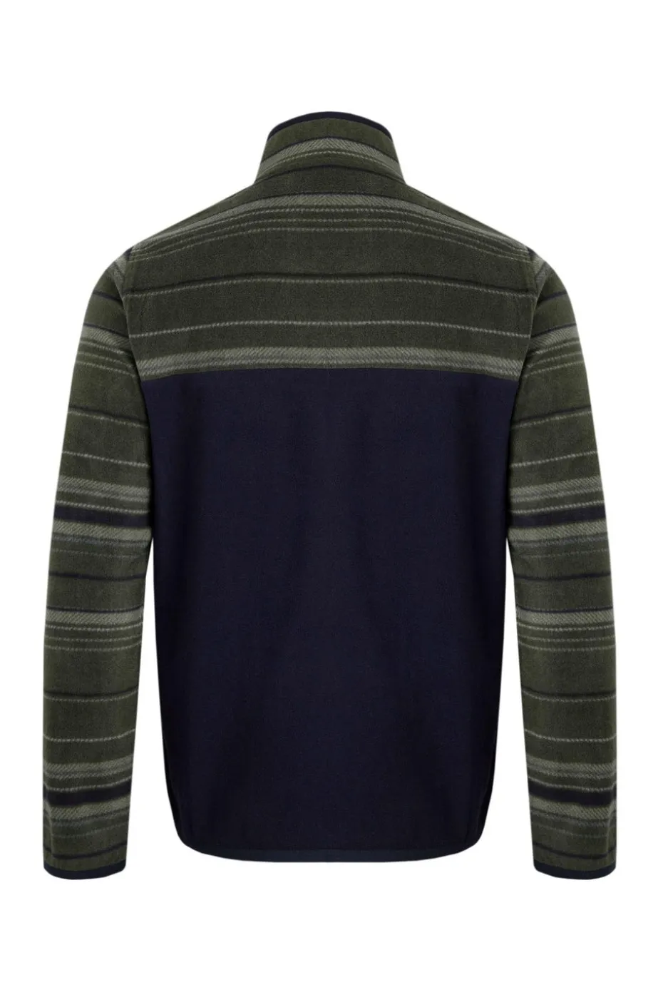 Weird Fish Green Gilbert 1/4 Zip Striped Microfleece