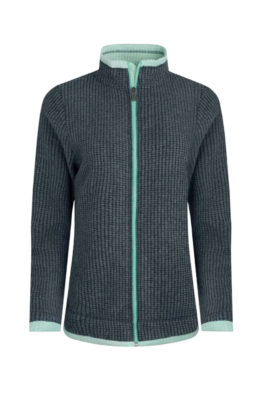Weird Fish Navy Ariana Full Zip Grid Fleece