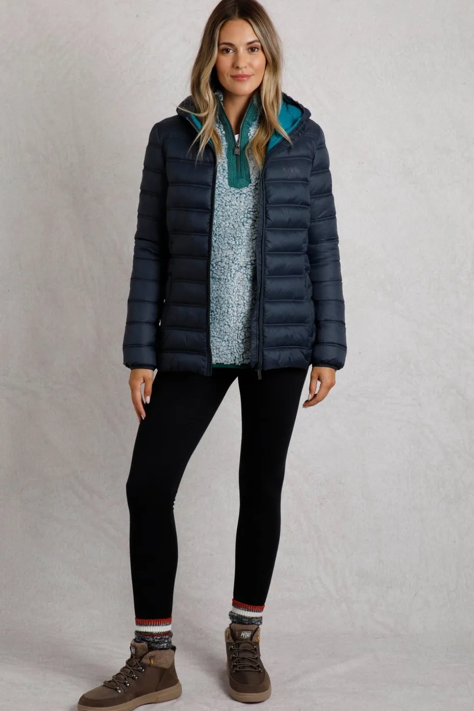 Weird Fish Navy Eshka Lightweight Padded Jacket