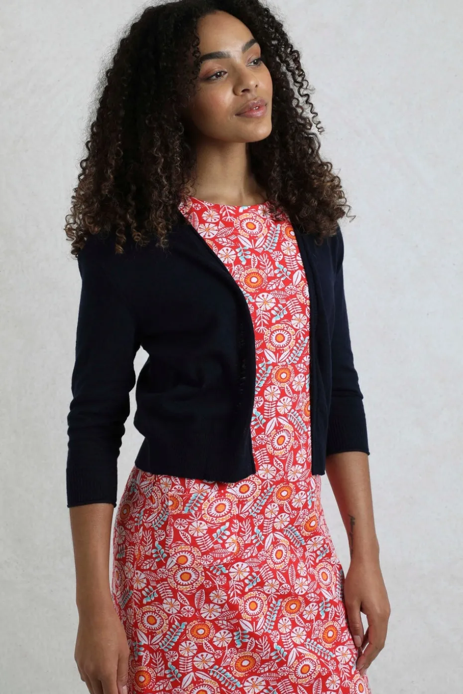 Weird Fish Navy Limon Outfitter Cardigan