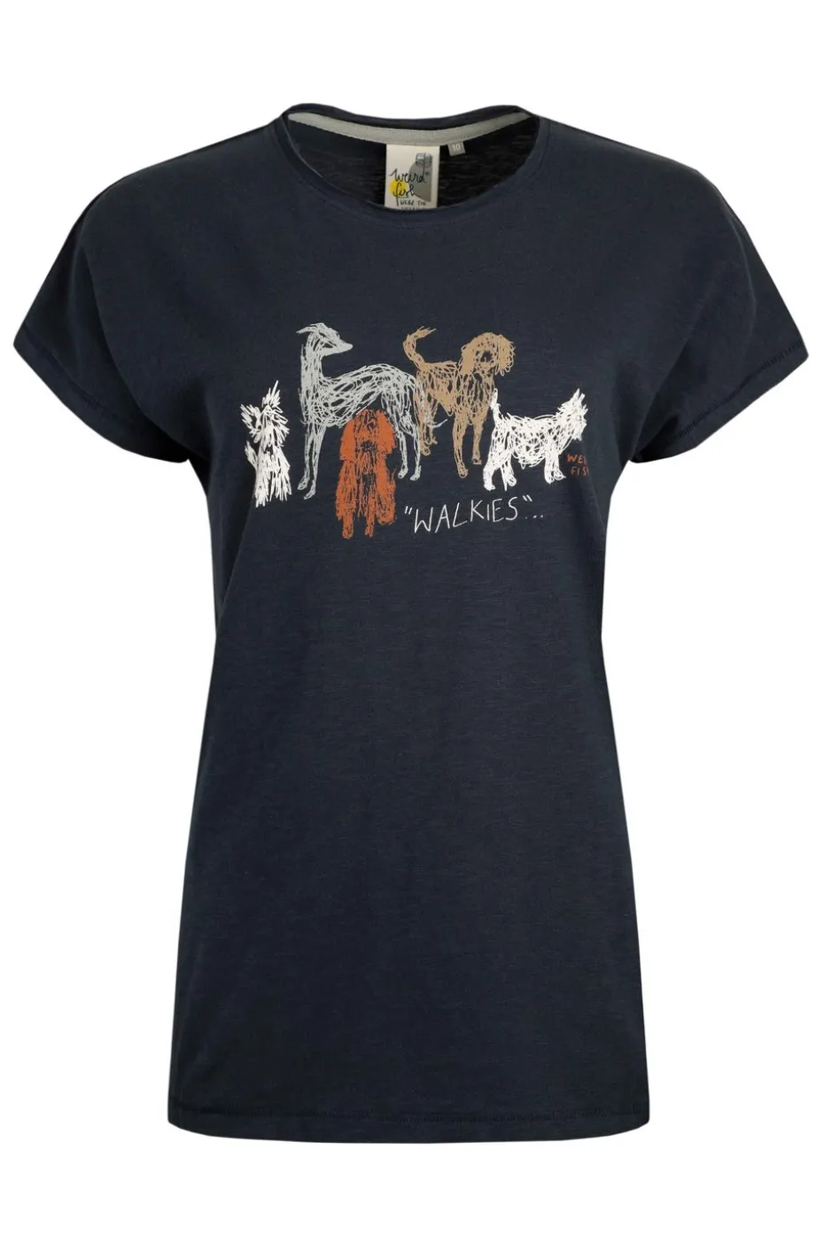 Weird Fish Navy Walkies Slub T-Shirt