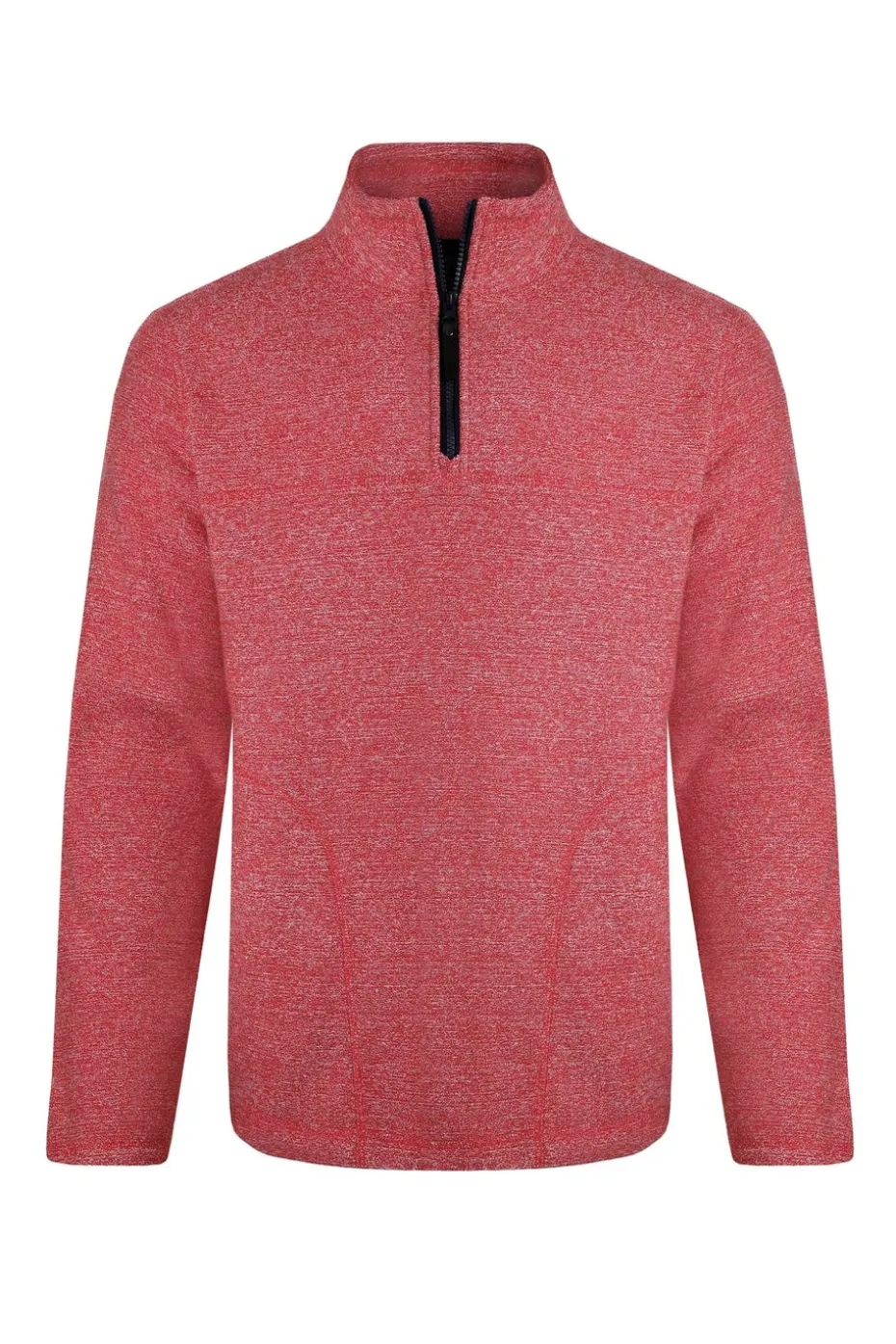 Weird Fish Red Laramie 1/4 Zip Snow Marl Fleece