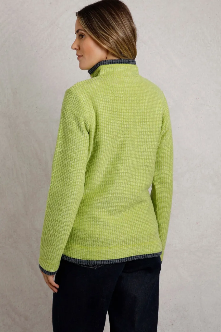 Weird Fish Soft Green Beye 1/4 Zip Grid Fleece