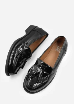 Where's That From Black Patent Imogen Flatform Slip On Loafers