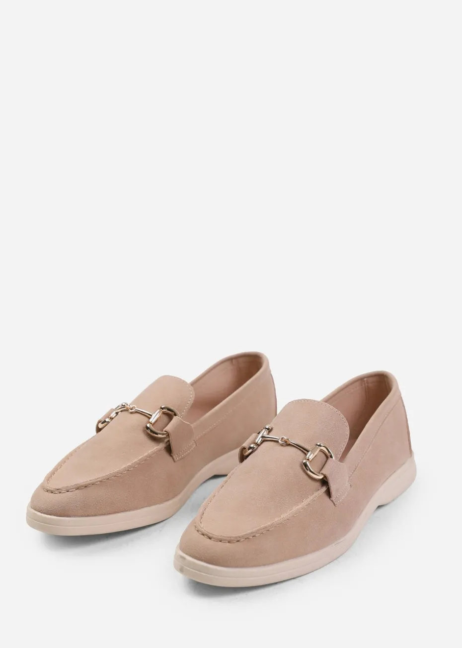 Where's That From Cream Suede Italy Slip On Loafers