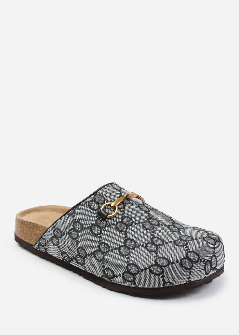 Where's That From Dublin Grey Open Back Slip On Loafers