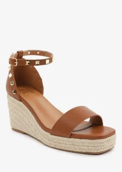 Where's That From TanPU Presley Wedge Sandals With Gladiator Ankle-Strap