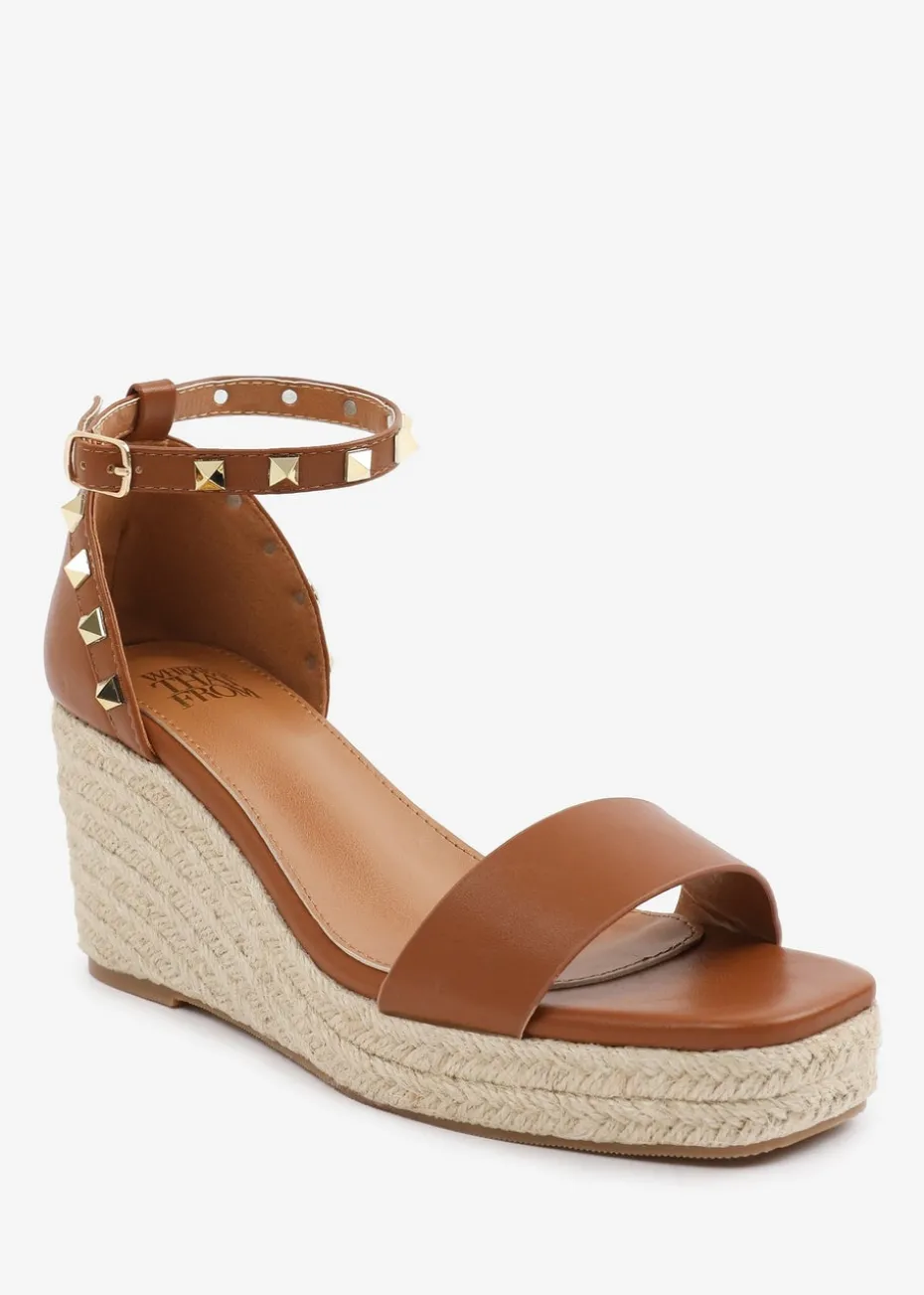 Where's That From TanPU Presley Wedge Sandals With Gladiator Ankle-Strap