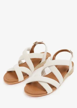 Where's That From Wide-Fit Cream Suede Violet Low Wedge Shoes