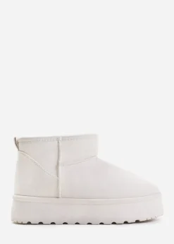Where's That From Zyla Cream Faux-Suede Fur Lining Slipper Boots