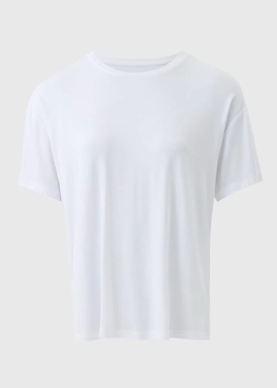 White Crew Neck Relaxed Fit T-Shirt