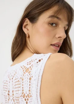 White Crochet Vest